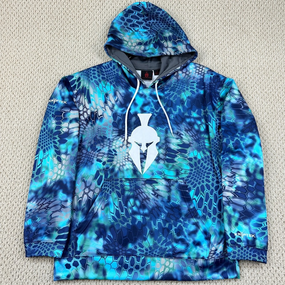Kryptek Tartaros Hoodie Mens M Pontus Blue Camo Hooded Pullover Tactical Hunting